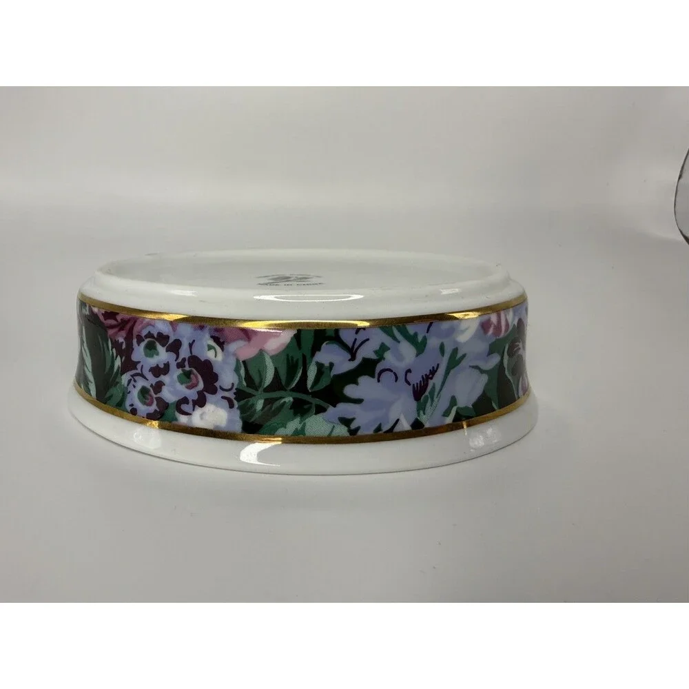 Saturday Knight Ltd Porcelain Floral Oval Trinket Dish Vanity Soap Bowl